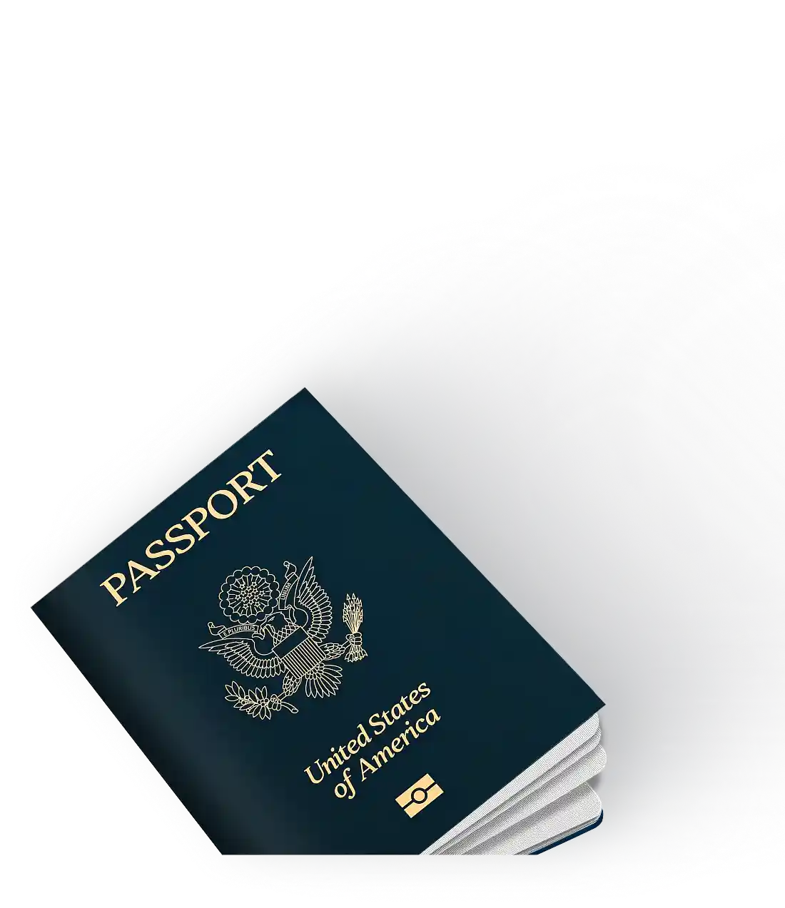 United States passport featuring gold text and eagle emblem, symbolizing fast and secure passport processing services.