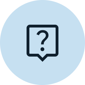 Support icon representing assistance and FAQs for passport processing services.